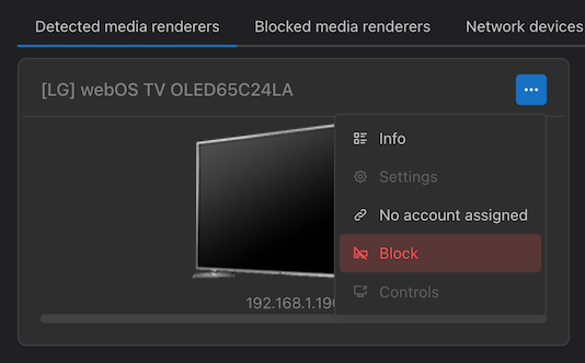 Beispiel für das Blockieren eines Renderers